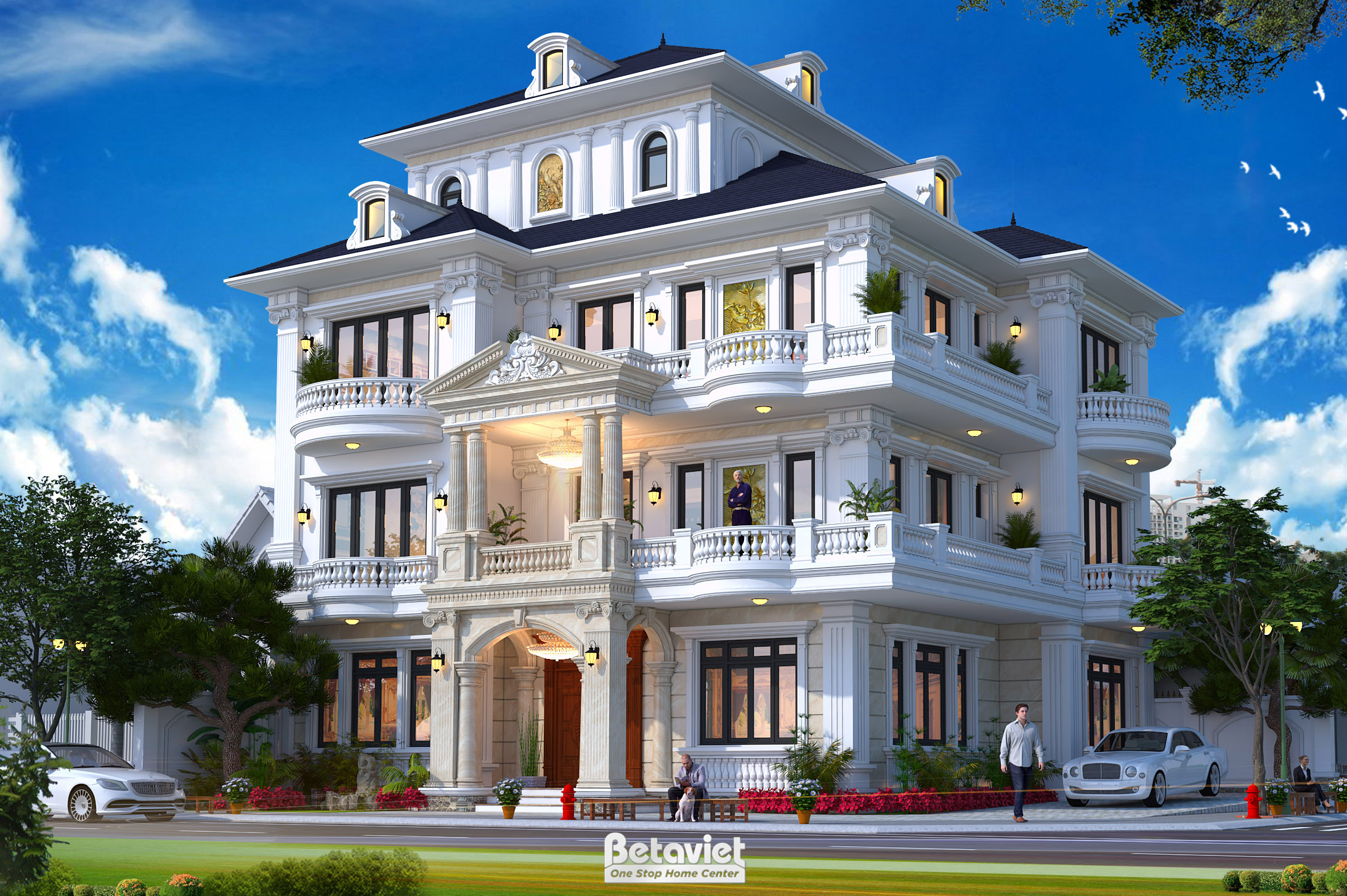 Biệt thự tân cổ điển 4 tầng 7 phòng ngủ tại Thái Bình KT20148