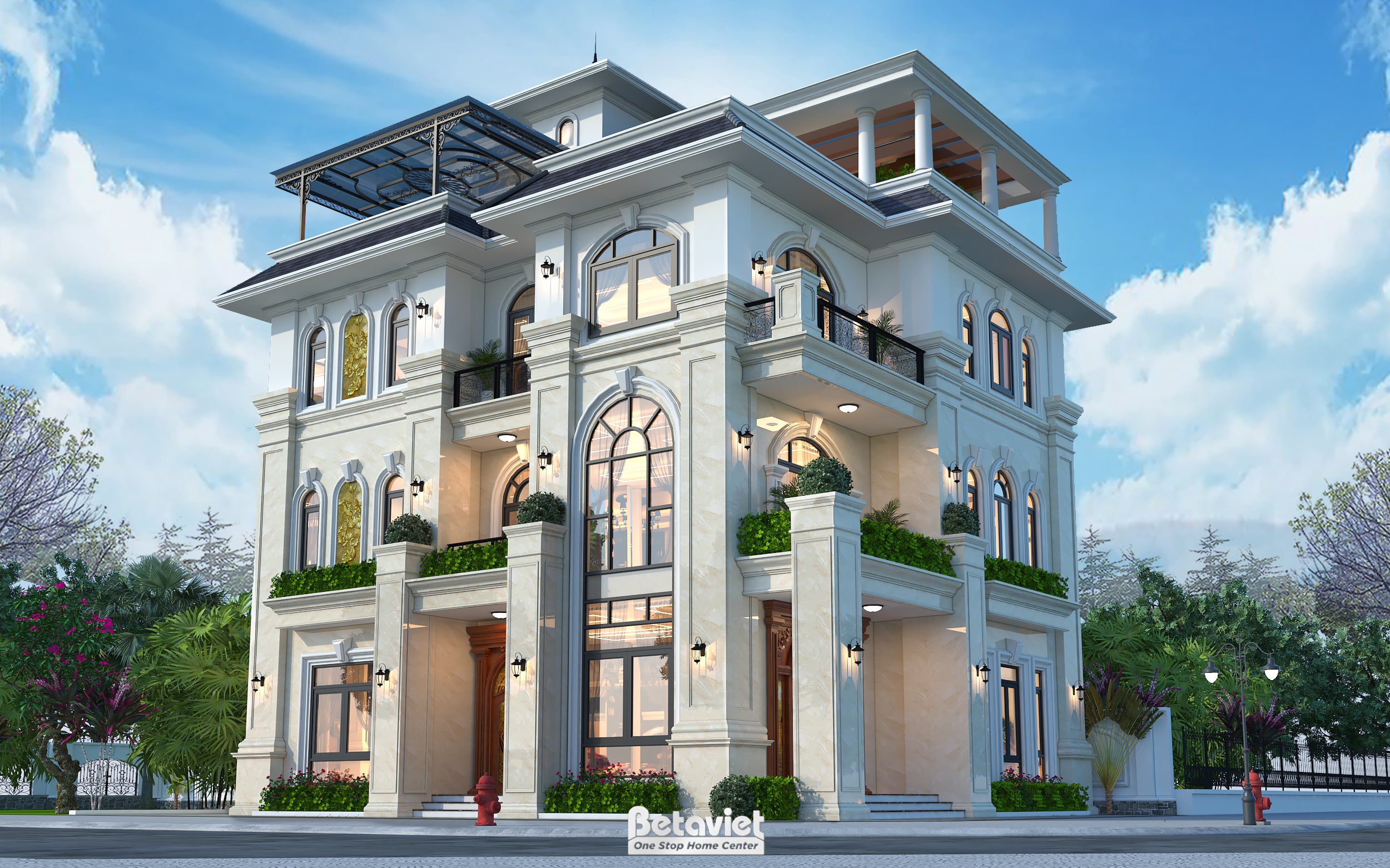 Mẫu thiết kế kiến trúc biệt thự tân cổ điển tại Thanh Hóa KT2001316