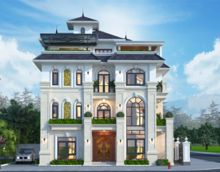 Biệt thự tân cổ điển 4 tầng mái Nhật có bể bơi tại Bắc Ninh KT22096