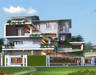 Mẫu nhà biệt thự 4 tầng hiện đại 1400m2 tại KĐT Hồ Xương Rồng KT19143