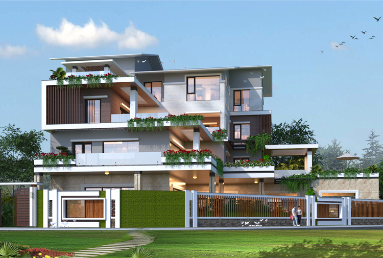 Mẫu biệt thự hiện đại Luxury 4 tầng quy mô lớn tại KĐT Hồ Xương Rồng, Thái Nguyên — thiết kế Betaviet KT19143