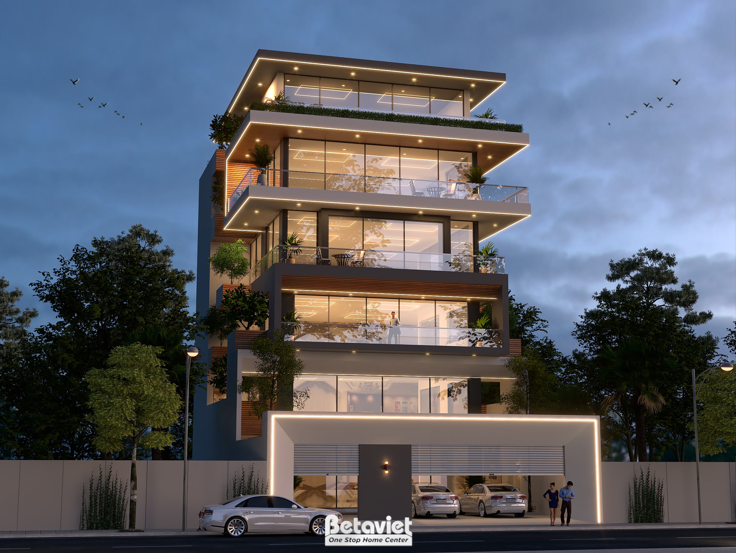 Biệt thự 1000m2 phong cách hiện đại 6 tầng tại Nam Định KT23382