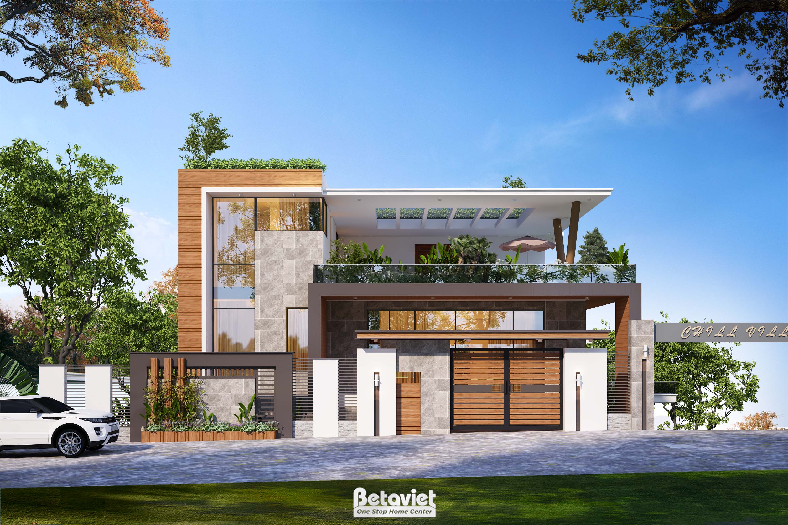 Biệt thự kiểu Tropical nghỉ dưỡng 3 tầng 800m2 tại Hà Nội KT22165