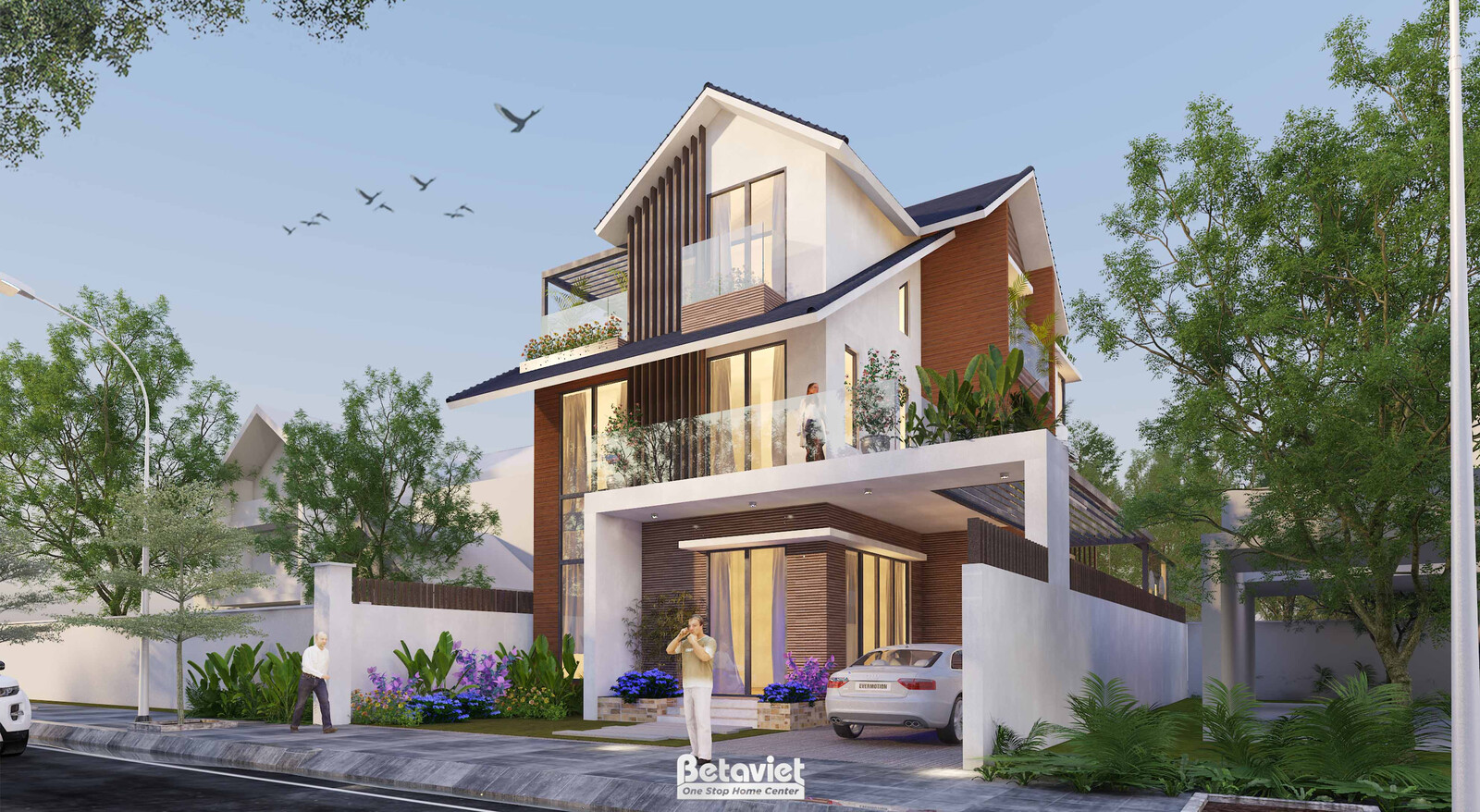Biệt thự 3 tầng hiện đại KT21028 – ban công