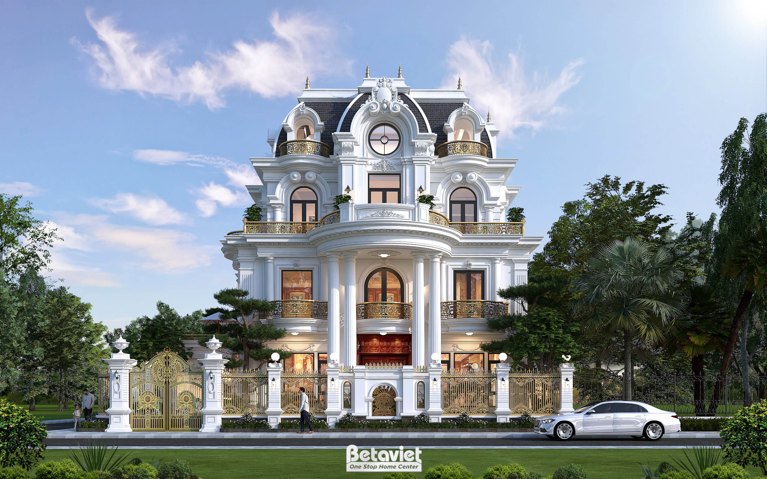 Biệt thự tân cổ điển 2 mặt tiền mái Mansard tại Thanh Hóa KT23082