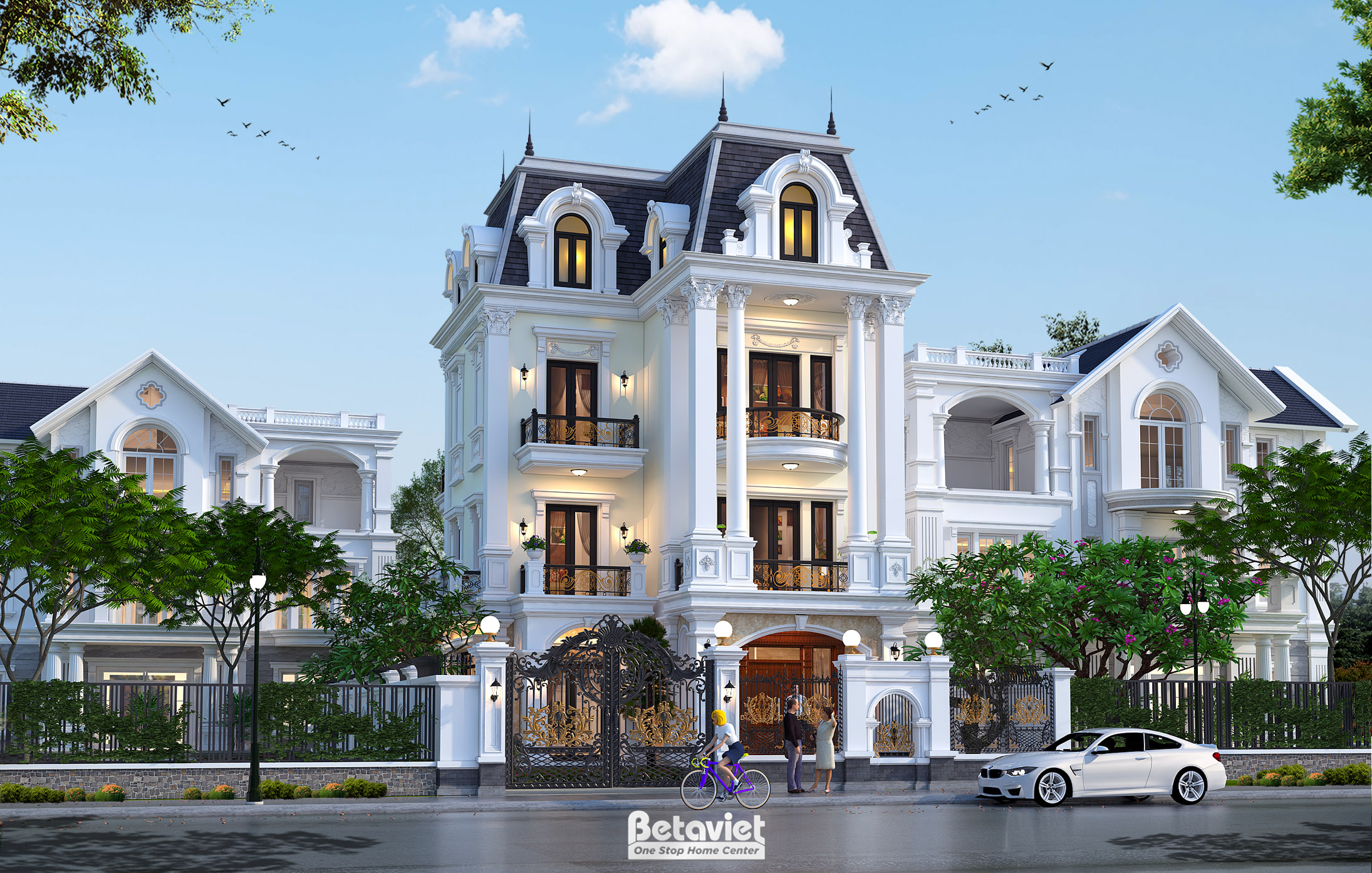 Cải tạo biệt thự tân cổ điển 4 tầng tại KĐT Pháp Vân KT20047