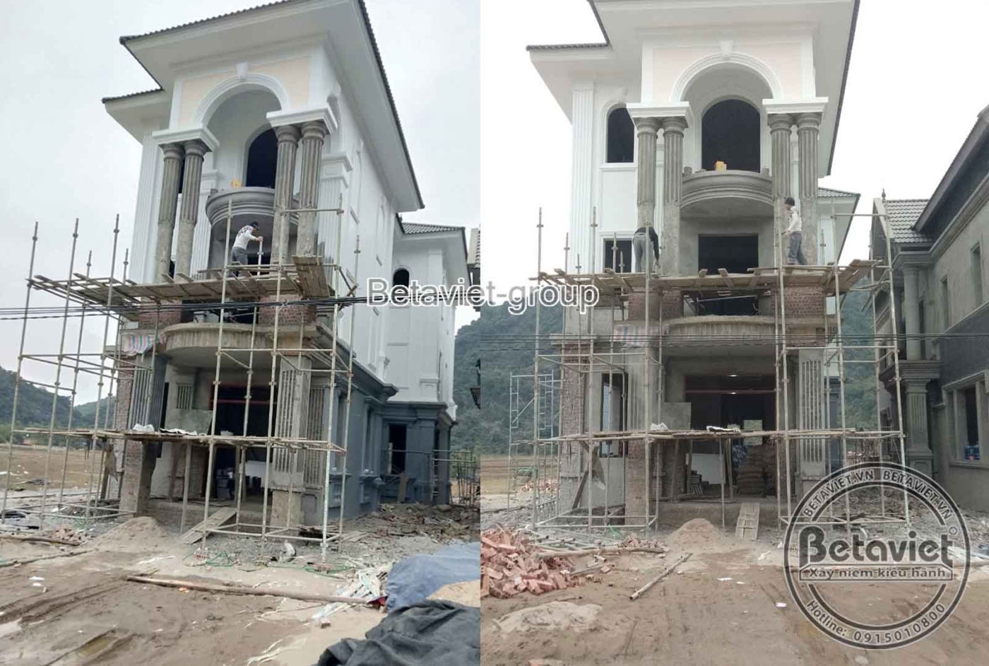 Thi công biệt thự 4 tầng tân cổ điển TC20069, giai đoạn thi công phần thô – mặt ngoài công trình (5)
