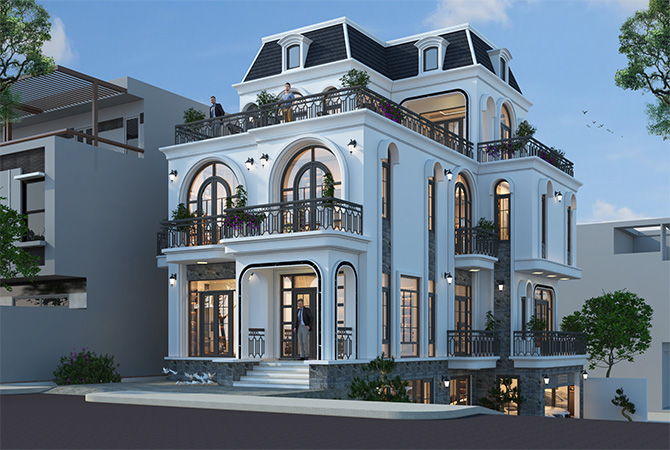 Mẫu biệt thự vườn Địa Trung Hải 4 tầng 500m2 tại Lâm Đồng KT22212