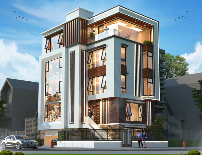 Mẫu biệt thự hiện đại Luxury 4 tầng 4 phòng ngủ tại Hải Phòng — thiết kế Betaviet KT23074