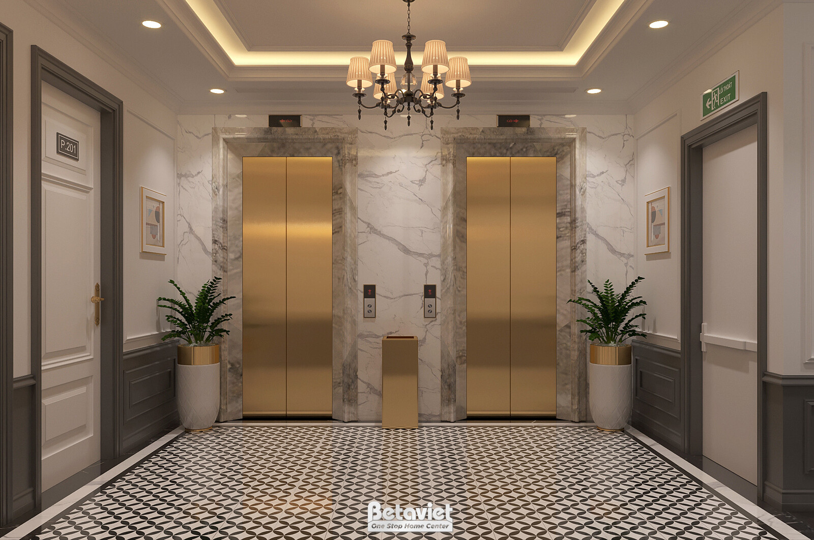 Nội thất đại sảnh biệt thự Art Deco KT2009029 – góc nhìn 4