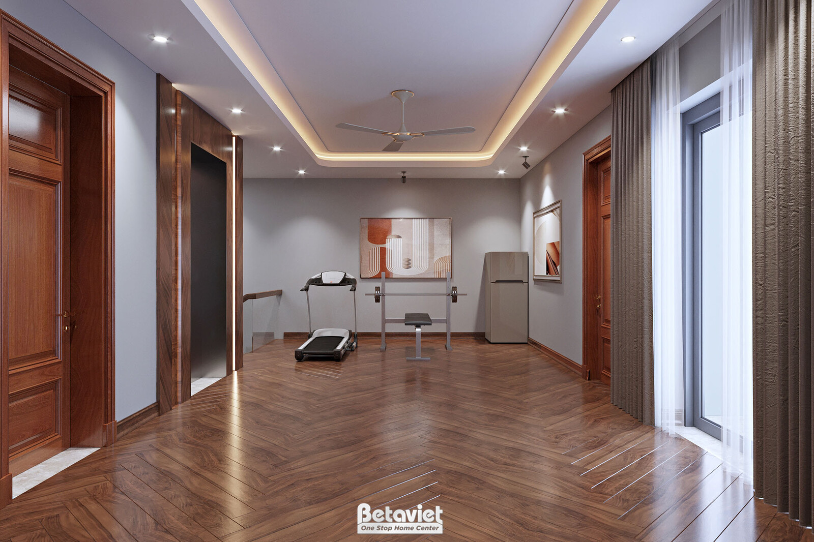 Nội thất phòng tập gym biệt thự hiện đại KT23101 – góc nhìn 4
