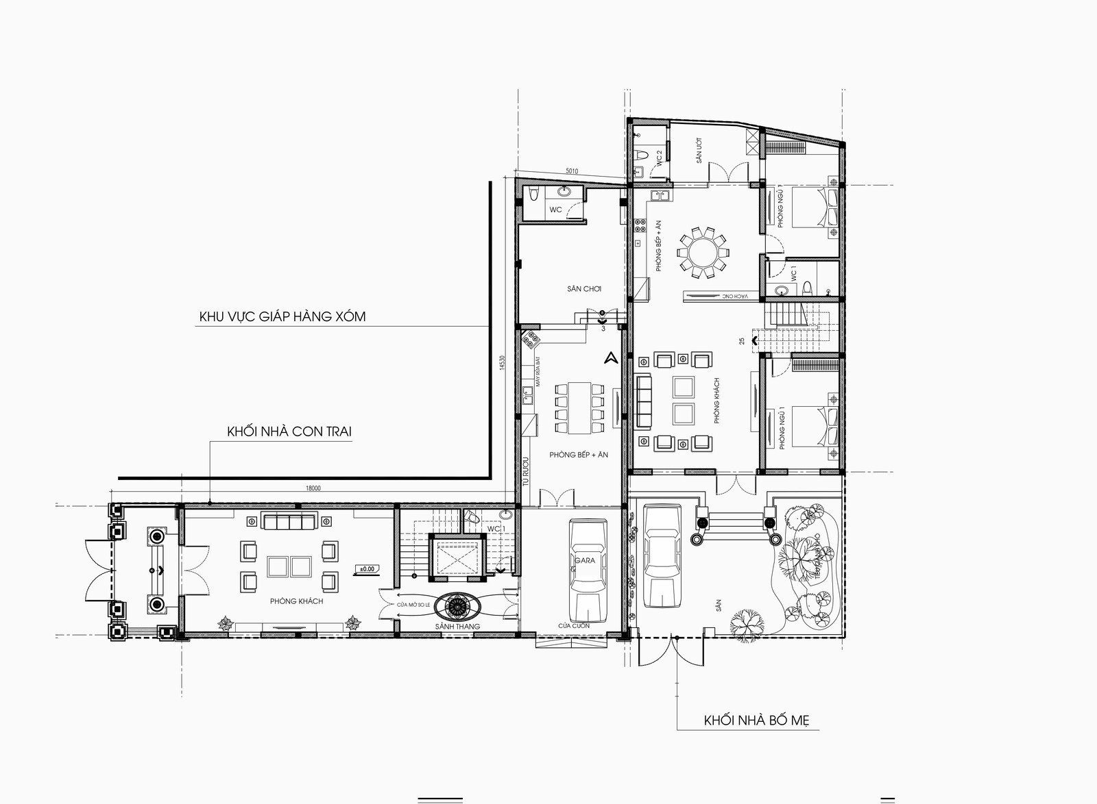 Biệt thự tân cổ điển KT24018 – bản vẽ mặt bằng