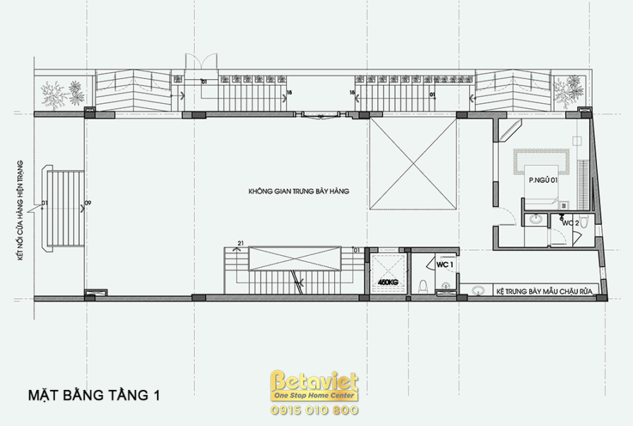 Biệt thự 4 tầng hiện đại luxury KT22063 – bản vẽ mặt bằng