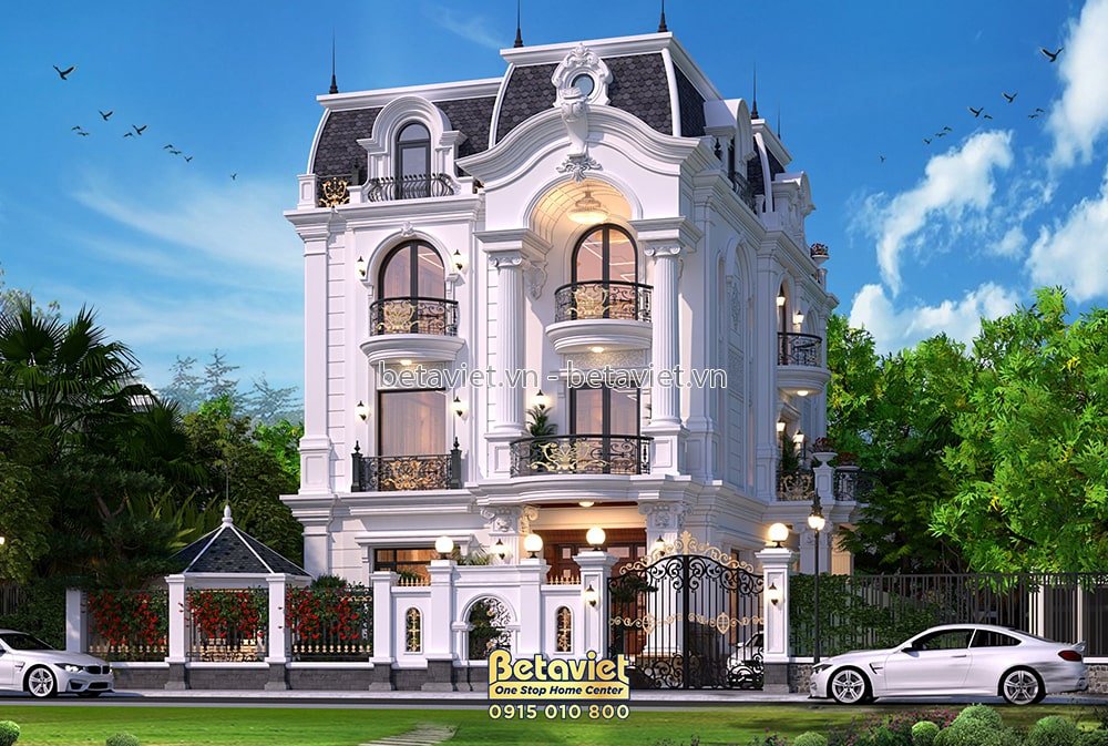 Mẫu biệt thự 4 tầng rộng 700m2 tân cổ điển tại KĐT Phoenix Garden KT22057
