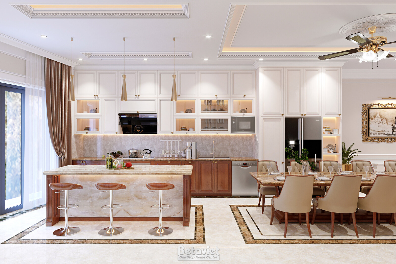 Nội thất phòng ăn biệt thự hiện đại NT22209 – góc nhìn 3