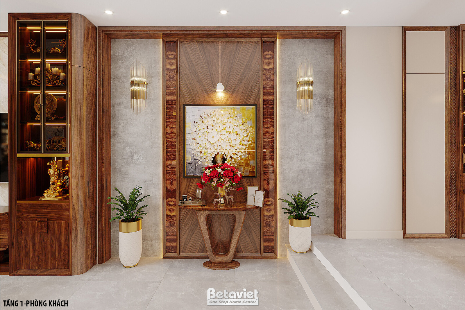 Nội thất phòng khách biệt thự hiện đại NT23111 – góc nhìn 3