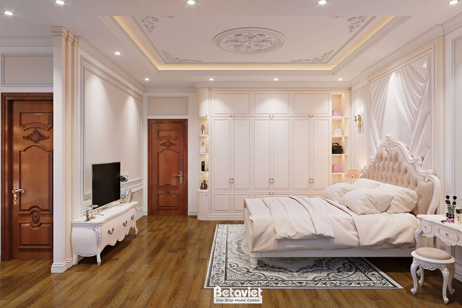 Nội thất phòng ngủ biệt thự tân cổ điển KT22214 – góc nhìn 15