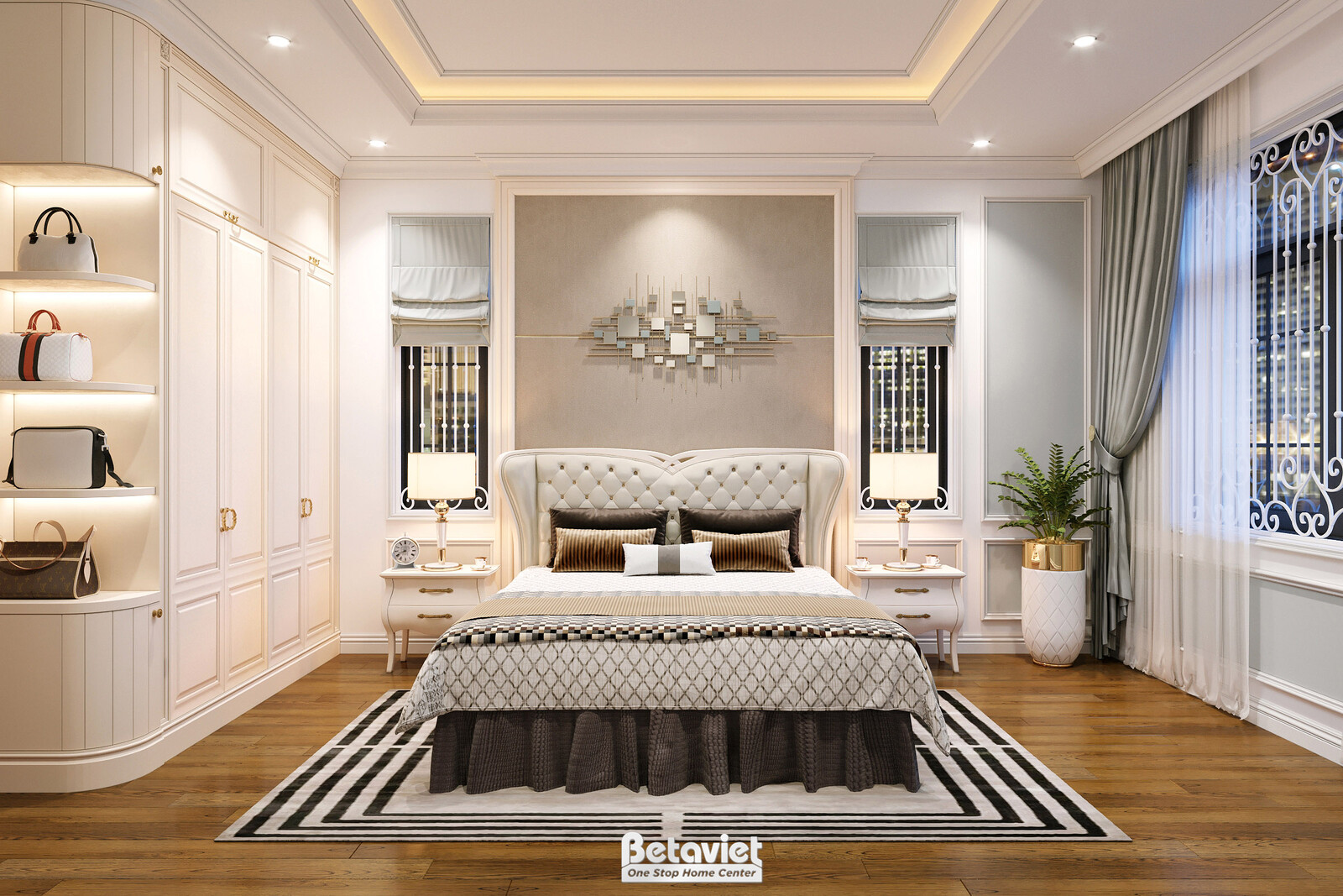 Nội thất phòng ngủ biệt thự tân cổ điển KT22214 – góc nhìn 11