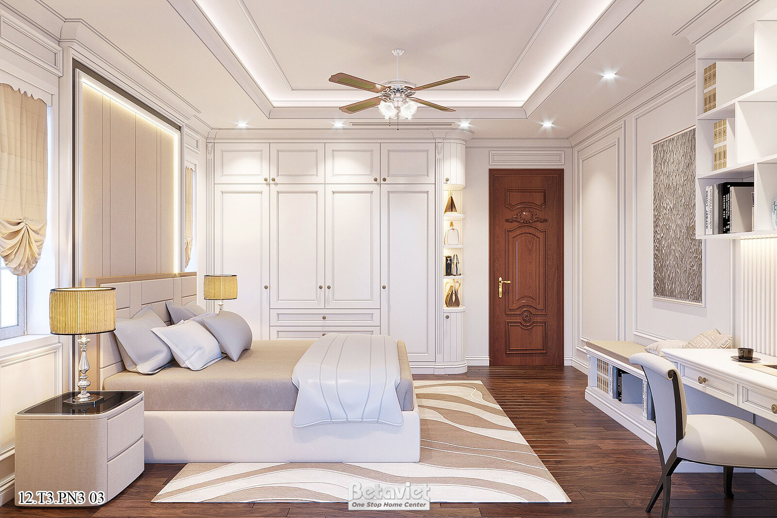 Nội thất phòng ngủ biệt thự hiện đại KT22016 – góc nhìn 14