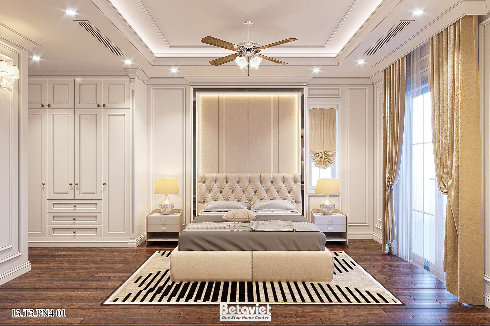 Nội thất phòng ngủ biệt thự hiện đại KT22016 – góc nhìn 15