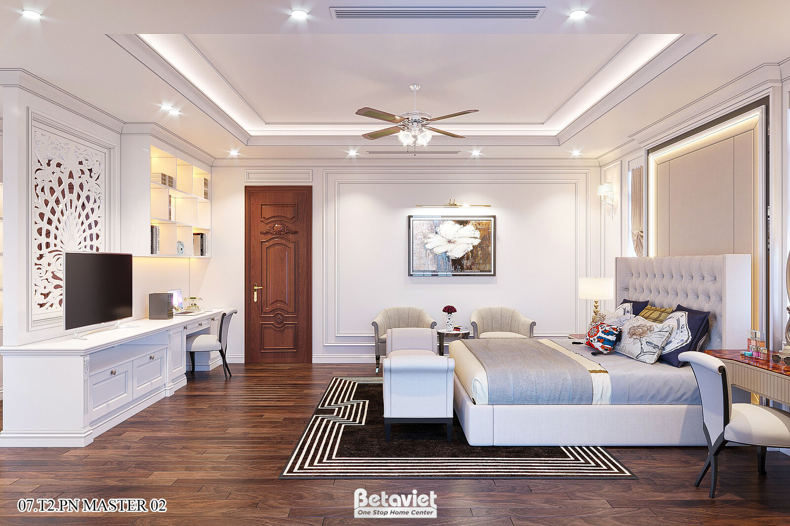 Nội thất phòng ngủ biệt thự hiện đại KT22016 – góc nhìn 6