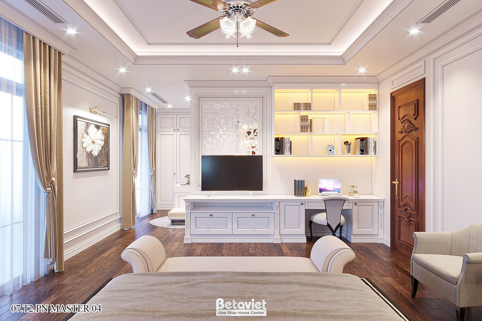 Nội thất phòng ngủ biệt thự hiện đại KT22016 – góc nhìn 8
