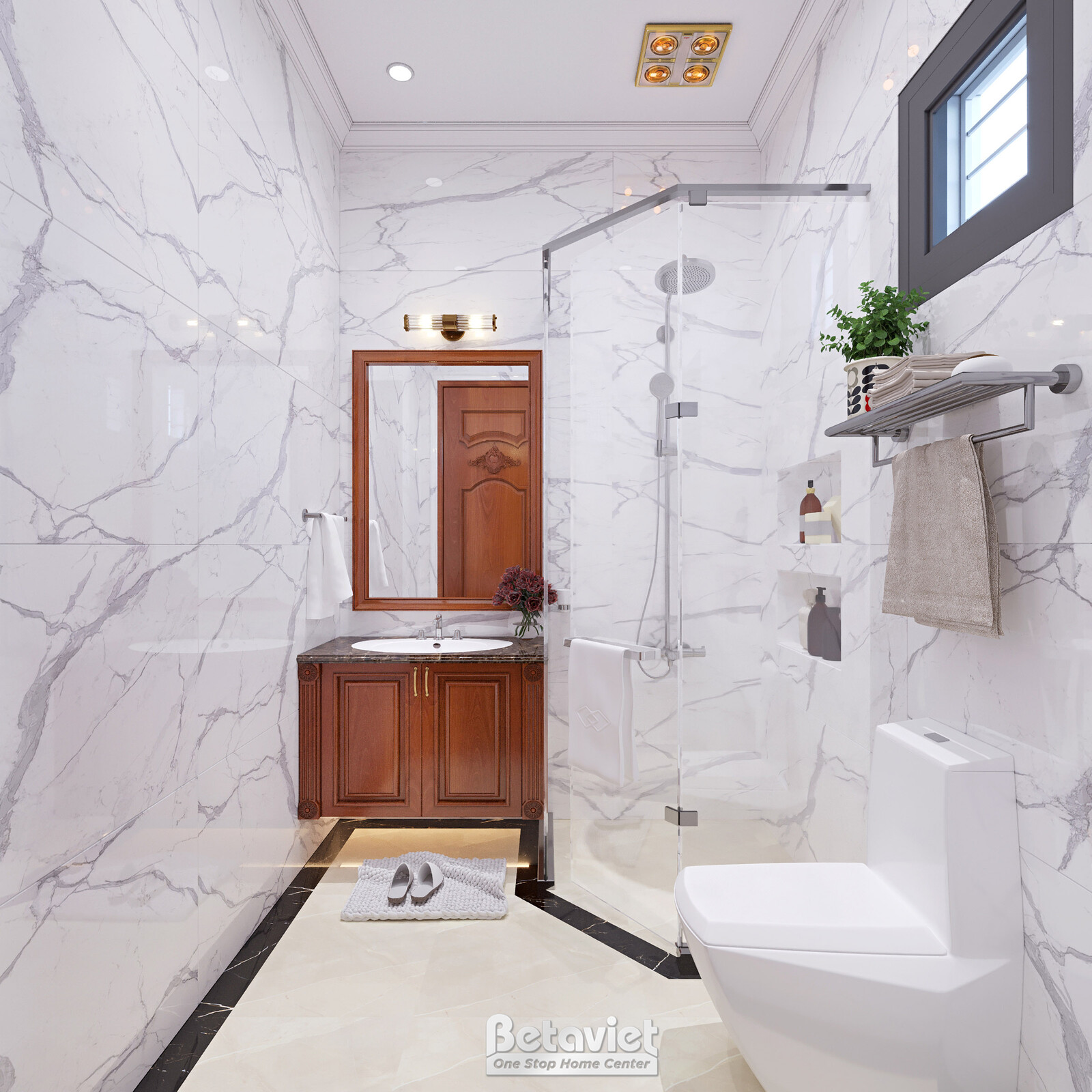 Nội thất phòng tắm biệt thự tân cổ điển KT22214 – góc nhìn 8