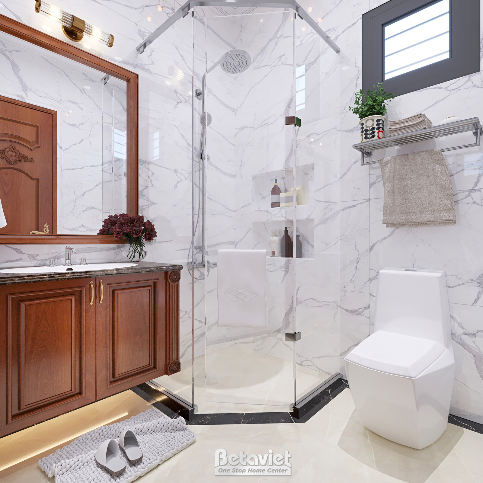 Nội thất phòng tắm biệt thự tân cổ điển KT22214 – góc nhìn 9