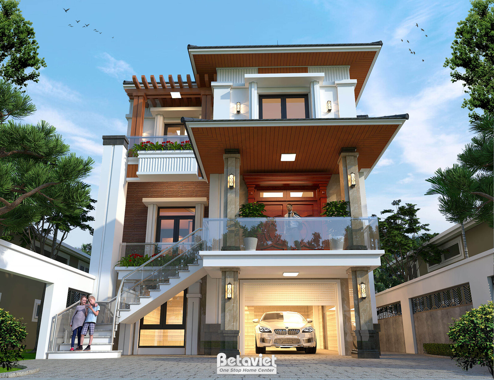 Biệt thự 3 tầng hiện đại KT23012 – ban công