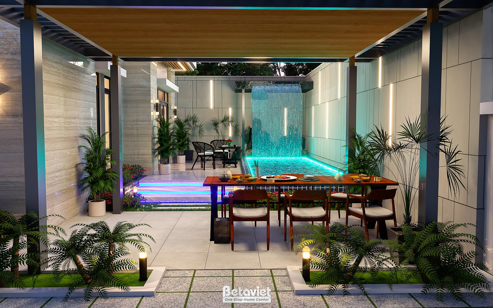 Biệt thự 3 tầng hiện đại luxury KT24010 – phối cảnh mặt tiền (3)