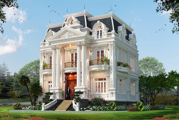Mẫu thiết kế biệt thự nhà vườn 2 tầng tân cổ điển tại Bình Dương KT19158