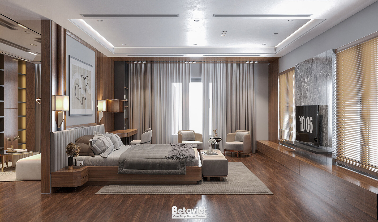 Nội thất phòng ngủ biệt thự hiện đại KT22193 – góc nhìn 13