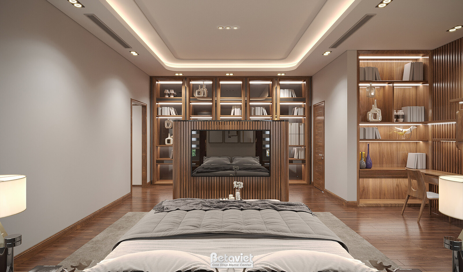 Nội thất phòng ngủ biệt thự hiện đại KT22193 – góc nhìn 2