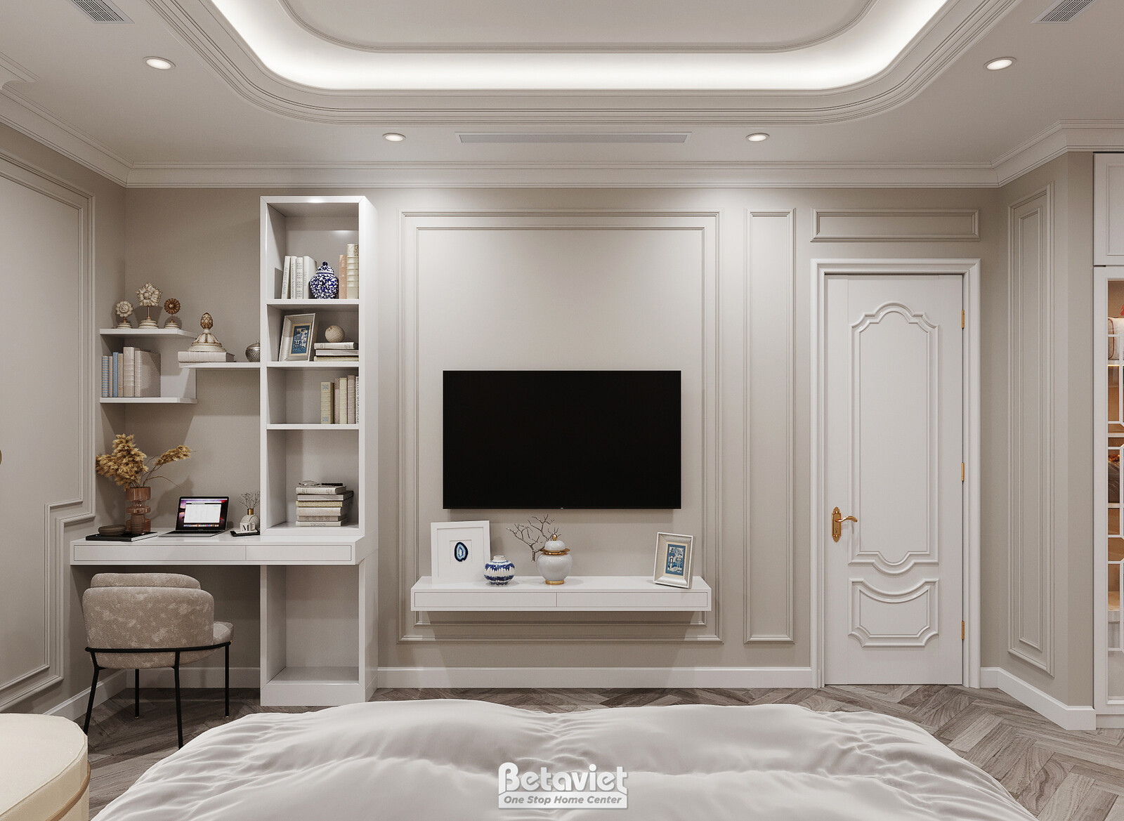 Nội thất phòng ngủ biệt thự tân cổ điển NT23323 – góc nhìn 9