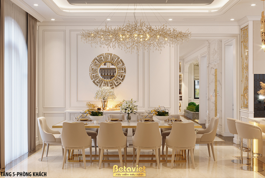 Nội thất phòng ăn biệt thự Art Deco NT21194A – góc nhìn 3