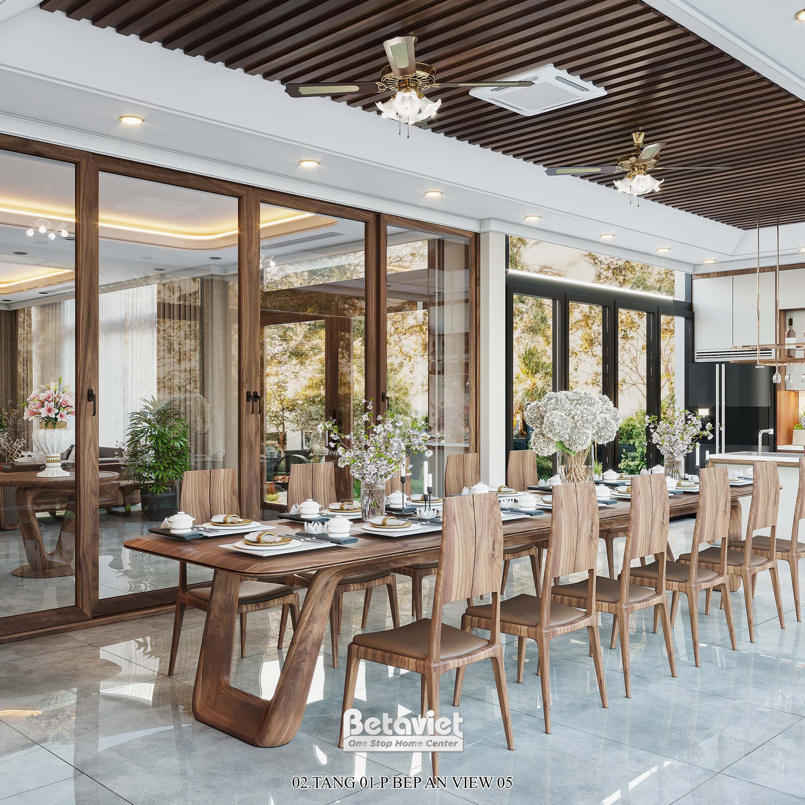 Nội thất phòng ăn biệt thự hiện đại NT22217 – góc nhìn 5
