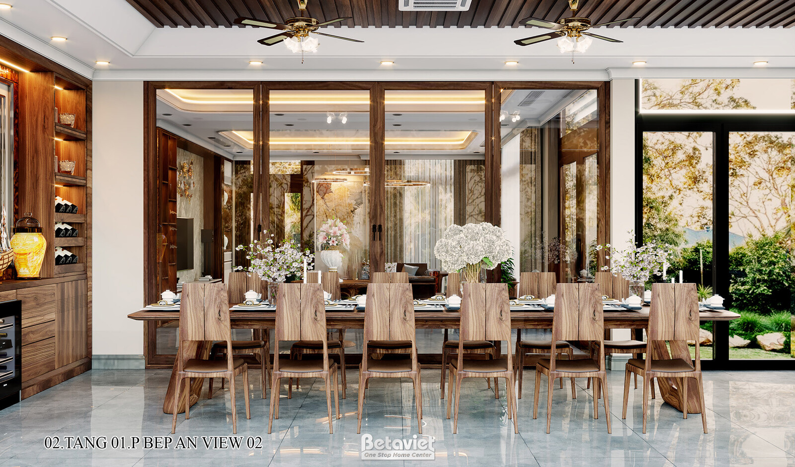 Nội thất phòng ăn biệt thự hiện đại NT22217 – góc nhìn 3