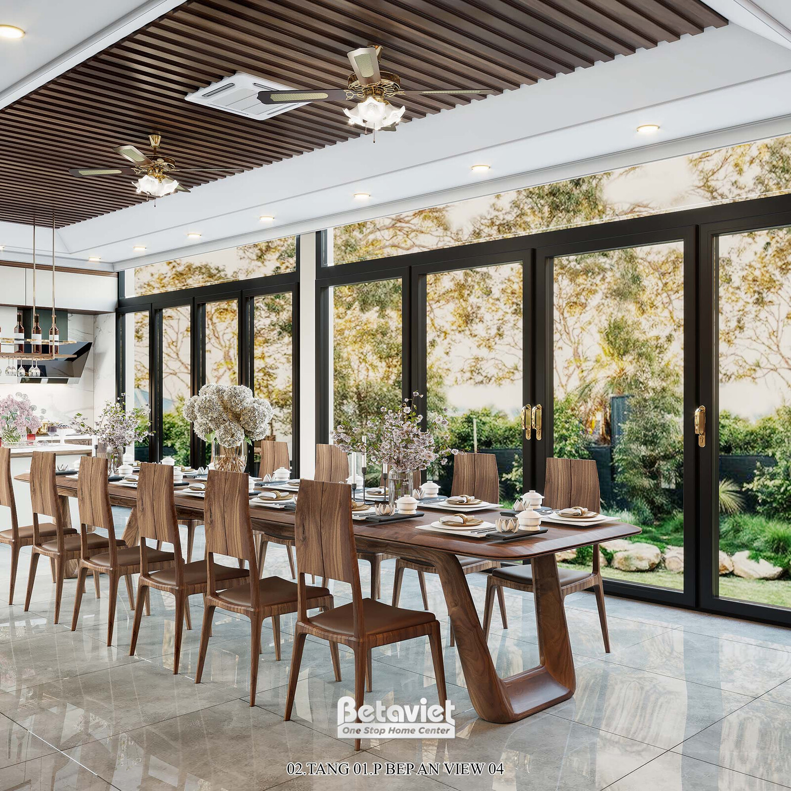 Nội thất phòng ăn biệt thự hiện đại NT22217 – góc nhìn 4