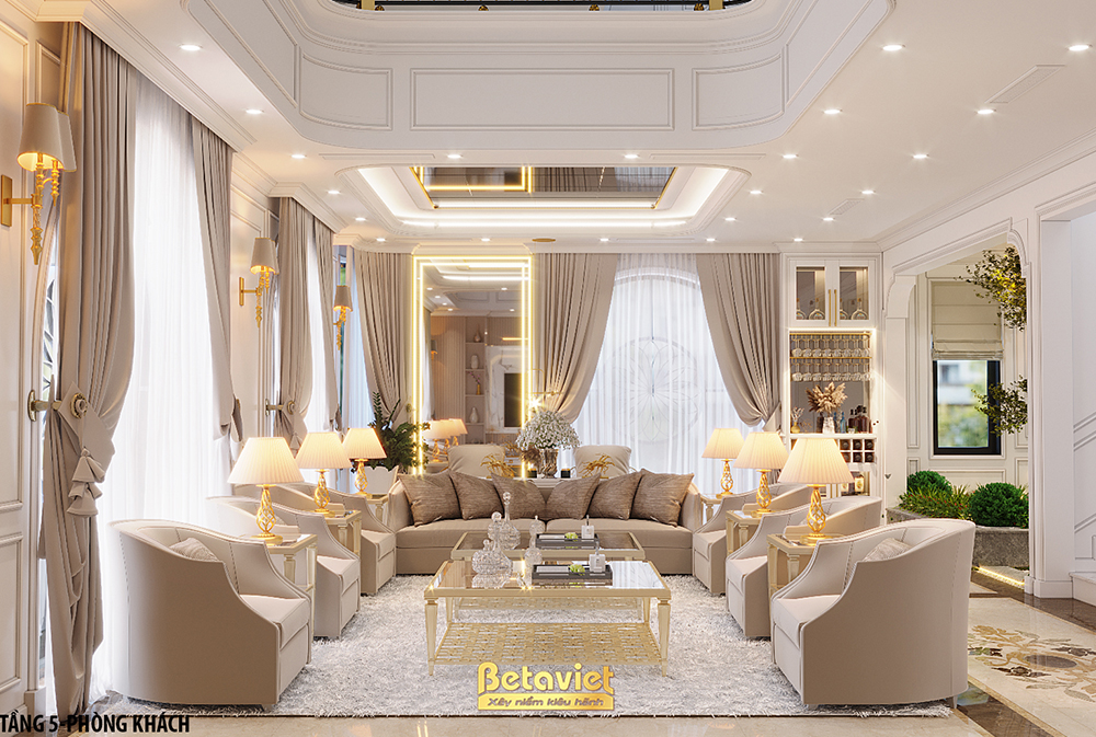 Nội thất phòng khách biệt thự Art Deco tại Thanh Hóa NT21194A