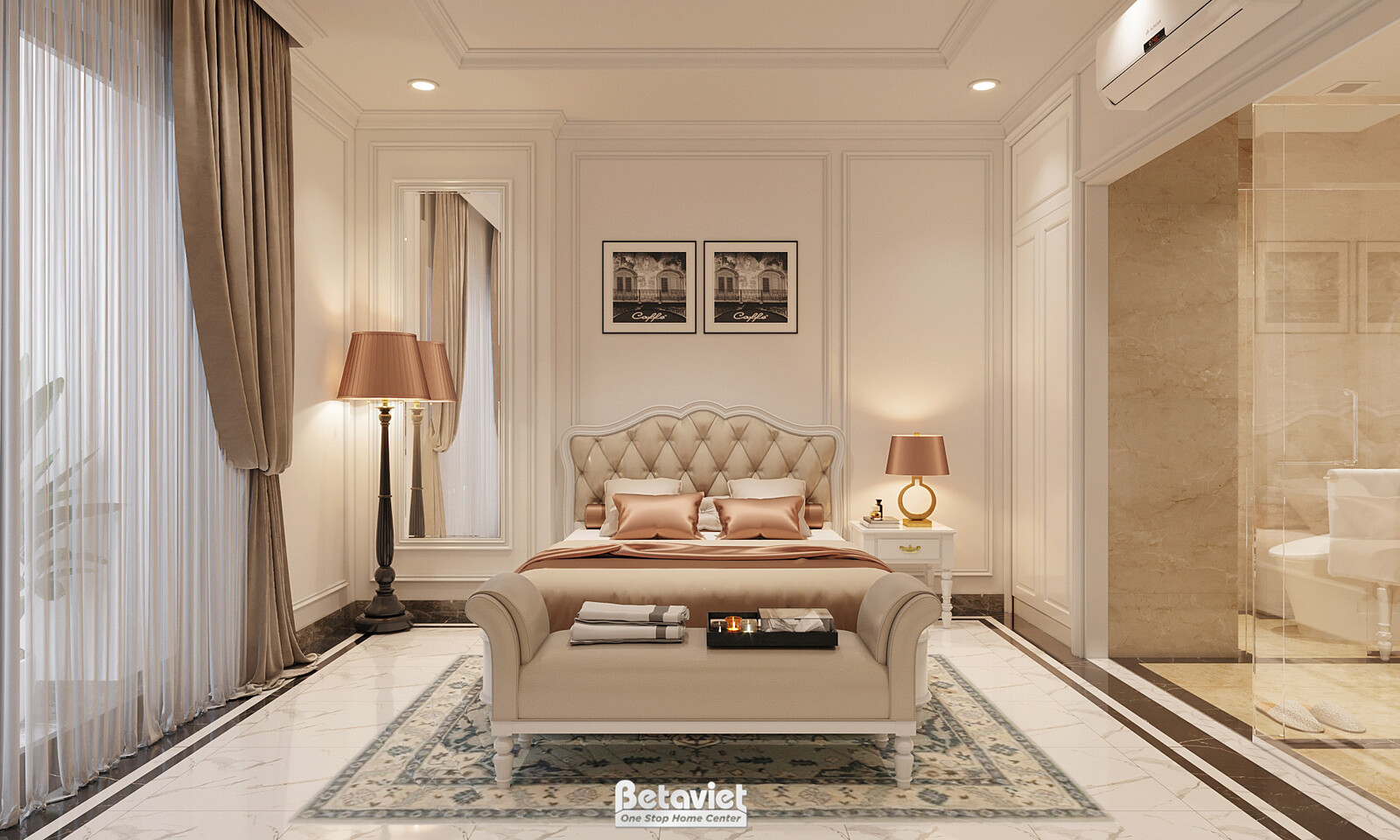 Nội thất phòng ngủ biệt thự Art Deco KT2009029 – góc nhìn 3