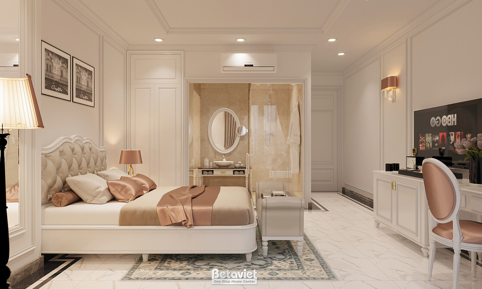 Nội thất phòng ngủ biệt thự Art Deco KT2009029 – góc nhìn 4
