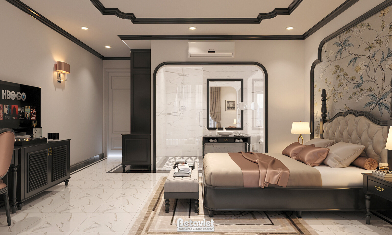 Nội thất phòng ngủ biệt thự Art Deco KT2009029 – góc nhìn 7