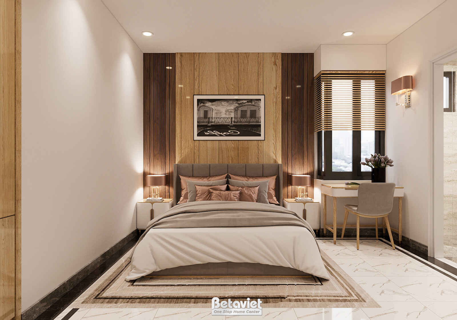 Nội thất phòng ngủ biệt thự Art Deco KT2009029 – góc nhìn 9