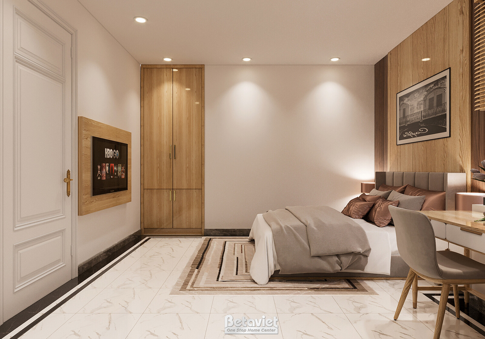 Nội thất phòng ngủ biệt thự Art Deco KT2009029 – góc nhìn 10