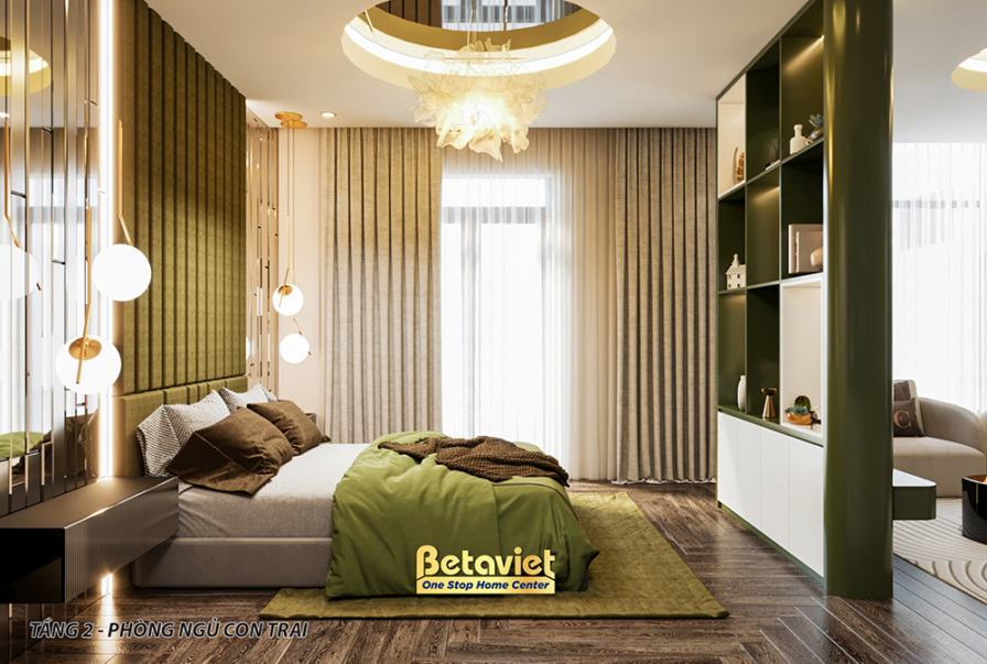 Nội thất phòng ngủ biệt thự Art Deco NT21194A – góc nhìn 3