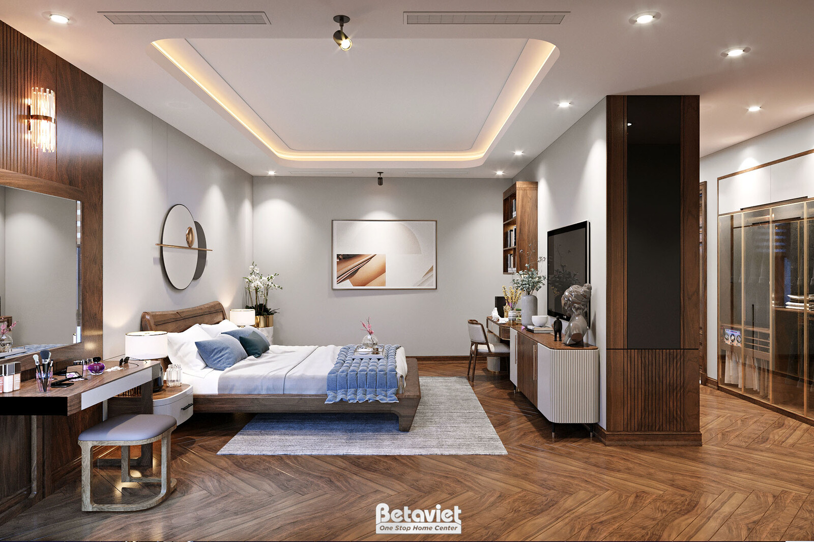 Nội thất phòng ngủ biệt thự hiện đại KT23101 – góc nhìn 5