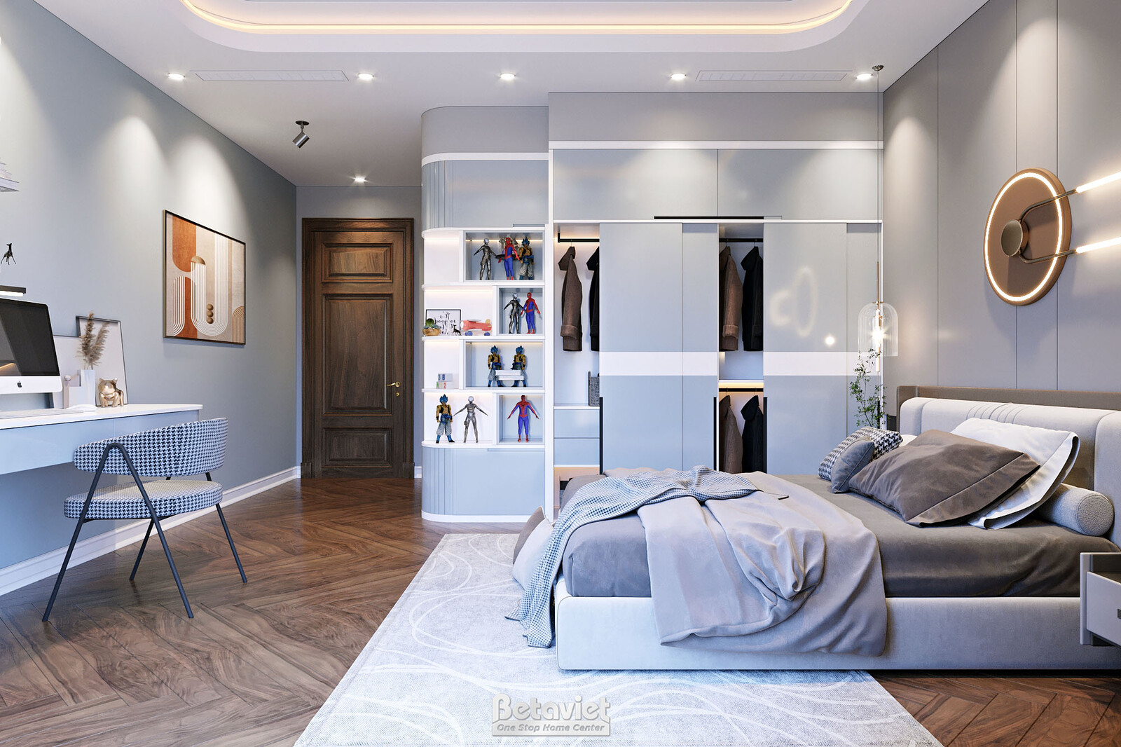 Nội thất phòng ngủ biệt thự hiện đại KT23101 – góc nhìn 7