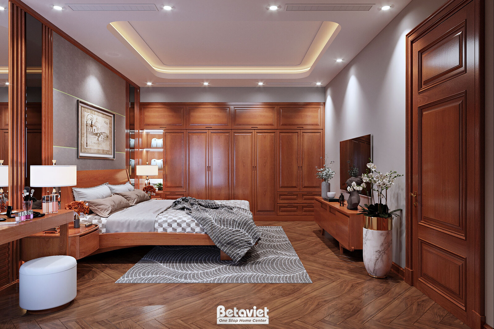 Nội thất phòng ngủ biệt thự hiện đại KT23101 – góc nhìn 8
