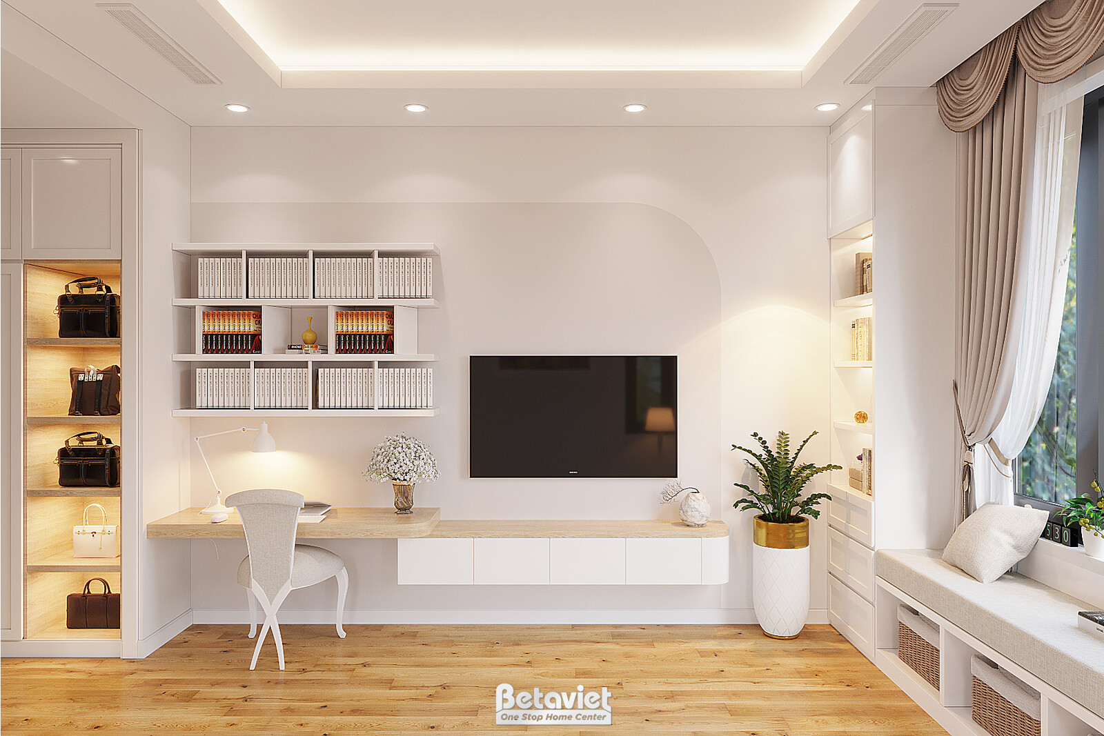 Nội thất phòng ngủ biệt thự Indochine KT22085 – góc nhìn 15