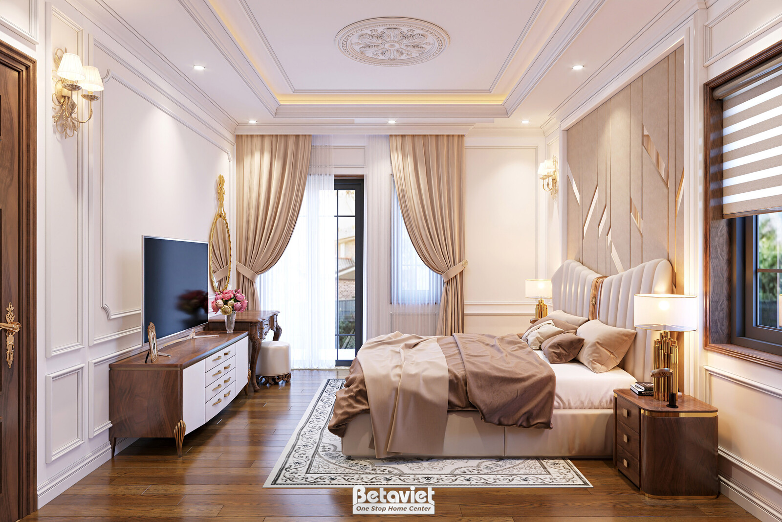 Nội thất phòng ngủ biệt thự tân cổ điển KT23123 – góc nhìn 13